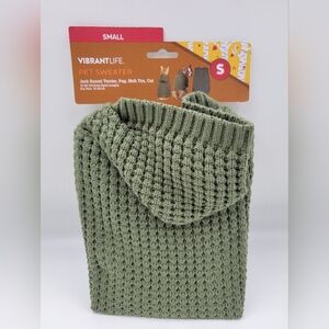 NEW Vibrant Life Dog Or Cat Green Hooded Waffle Knit Pet Sweater Sz S